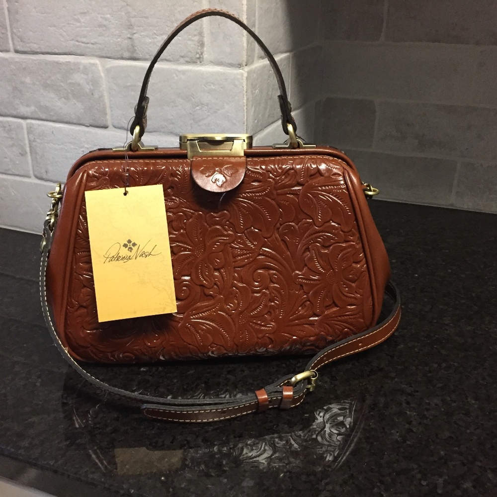 NEW NWT PATRICIA NASH Tooled Gracchi satchel crossbody purse, New NWT